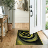 Vibrant Yellow Spiral Geometric Area Rug