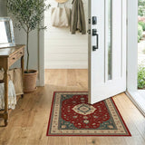 Traditional Persian Red Persian Medallion Floral Area Rug