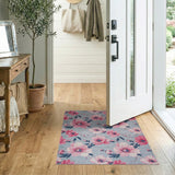 Floral Vintage Pink Peony Floral Area Rug