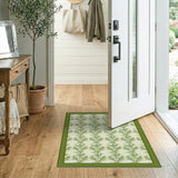 Green Fern Leaf Floral Area Rug