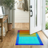 Multi-color and Patterns Vibrant Rainbow Geometric Area Rug