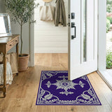 Elegant Purple Mandala Floral Area Rug