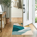 Teal Wave Abstract No. 13 Area Rug