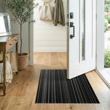 Black and White Geometric Modern Modern Black White Vertical Stripe Area Rug