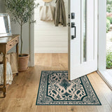 Blue and Teal Traditional Persian Teal Floral Persian Area Rug