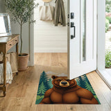Majestic Grizzly Bear in Pine Forest Rug