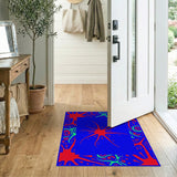 Vibrant Red Splash Abstract Area Rug