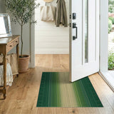 Lush Green Vertical Stripe Area Rug