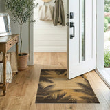 Palm Silhouette Tan Woven Area Rug