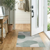 Teal Abstract Geometric Area Rug