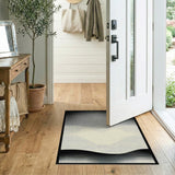 Distressed Black White Halftone Abstract Area Rug