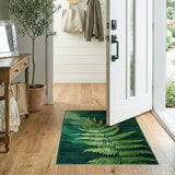 Lush Fern Geometric Green Area Rug