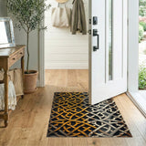 Distressed Gold Silver Celtic Knot Area Rug