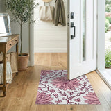 Blush Pink Floral Vine Area Rug