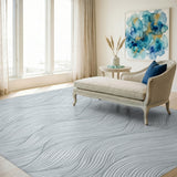 Blue and Teal Wave Blue Wave Coastal Area Rug