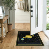 Retro Saturn Solar System Area Rug