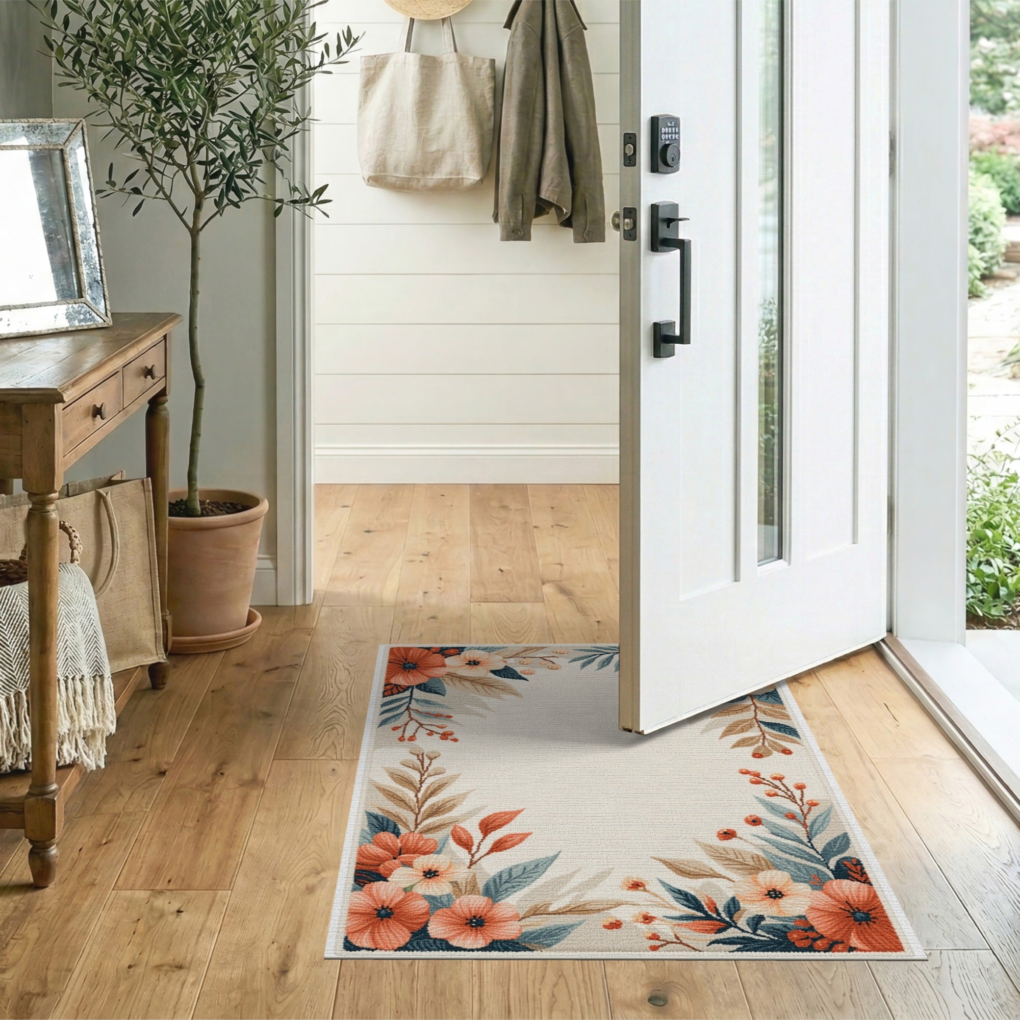 Floral Vintage Border Area Rug