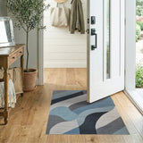 Abstract Area Abstract Blue Wave Area Rug