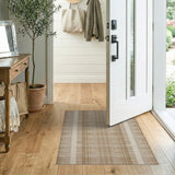 Brown Tan Heritage Tribal Stripe Woven Rug