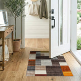 Geometric Modern Multi-color and Patterns Multi-Color Geometric Patchwork Area Rug