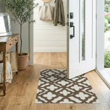 Brown Quatrefoil Trellis Area Rug