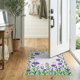 Purple Daisy Floral Border Area Rug