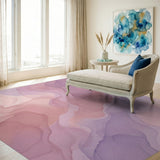 Pastel Pink Abstract Swirl Area Rug