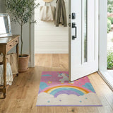Unicorn Rainbow Pink Kids Area Rug