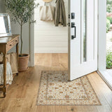 Beige and Neutral Traditional Persian Ivory Traditional Persian Floral Rug