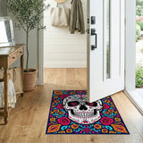 Multi-color and Patterns Vibrant Sugar Skull Floral Area Rug