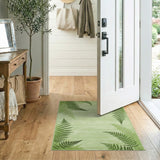 Lush Fern Leaf Green Area Rug