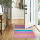 Vibrant Multi-Color Horizontal Stripe Area Rug