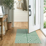 Green Geometric Diamond Lattice Rug