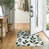 Lush Green Leaves Pattern Floral Vintage Area Rug