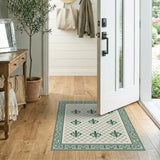 Green Fleur-de-Lis Ornate Area Rug