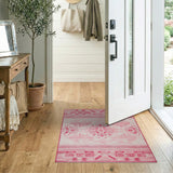 Pink Blush Pink Southwestern Geometric Area Rug