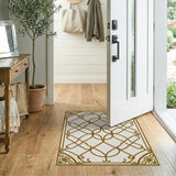 Elegant Gold Lattice Trellis Area Rug