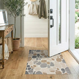 Beige and Neutral Neutral Pebble Abstract Area Rug