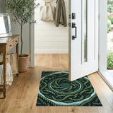 Twisted Green Rope Coil Area Rug