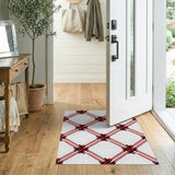 Red Black Geometric Plaid Area Rug