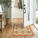 Ornate Red Border Persian Area Rug