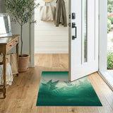 Ombre Fern Fronds Green Area Rug