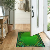 Lucky Clover Vine Border Green Area Rug
