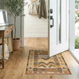 Brown and Tan Geometric Southwestern Geometric Brown Tan Area Rug