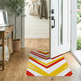 Bold Red Yellow Chevron Stripe Area Rug