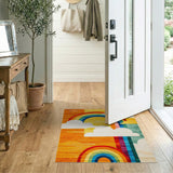 Multi-color and Patterns Whimsical Rainbow Clouds Area Rug