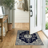 Ornate Navy Persian Medallion Rug