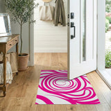 Vibrant Pink Swirl Abstract Abstract Area Area Rug