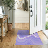 Purple Fluid Waves Abstract Area Rug
