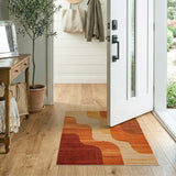 Orange Abstract Orange Wave Area Rug
